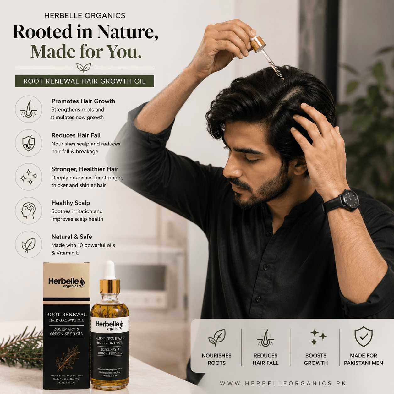 Root Renewal Hair Growth Oil - Herbelle OraganicsHerbelle Oraganics