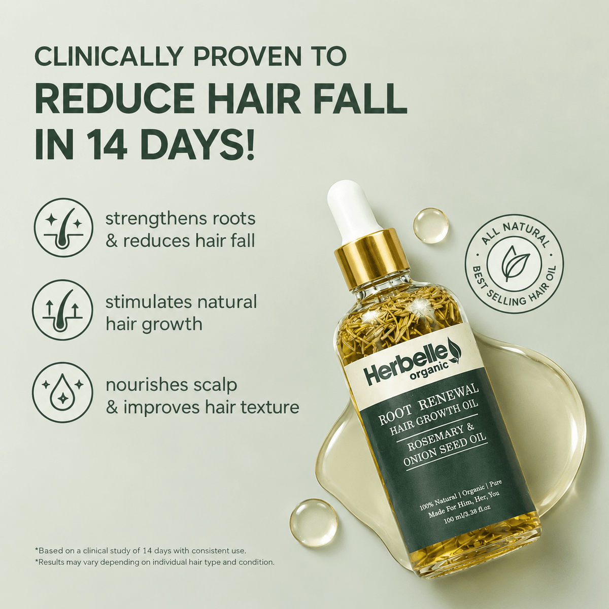 Root Renewal Hair Growth Oil - Herbelle OraganicsHerbelle Oraganics