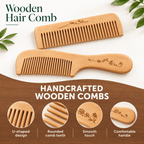 Wooden Fine-Tooth Comb / with Handle - Herbelle OraganicsHerbelle Oraganics